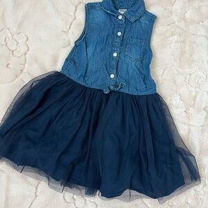 OshKosh B'gosh Blue Denim and Navy Tulle Dress